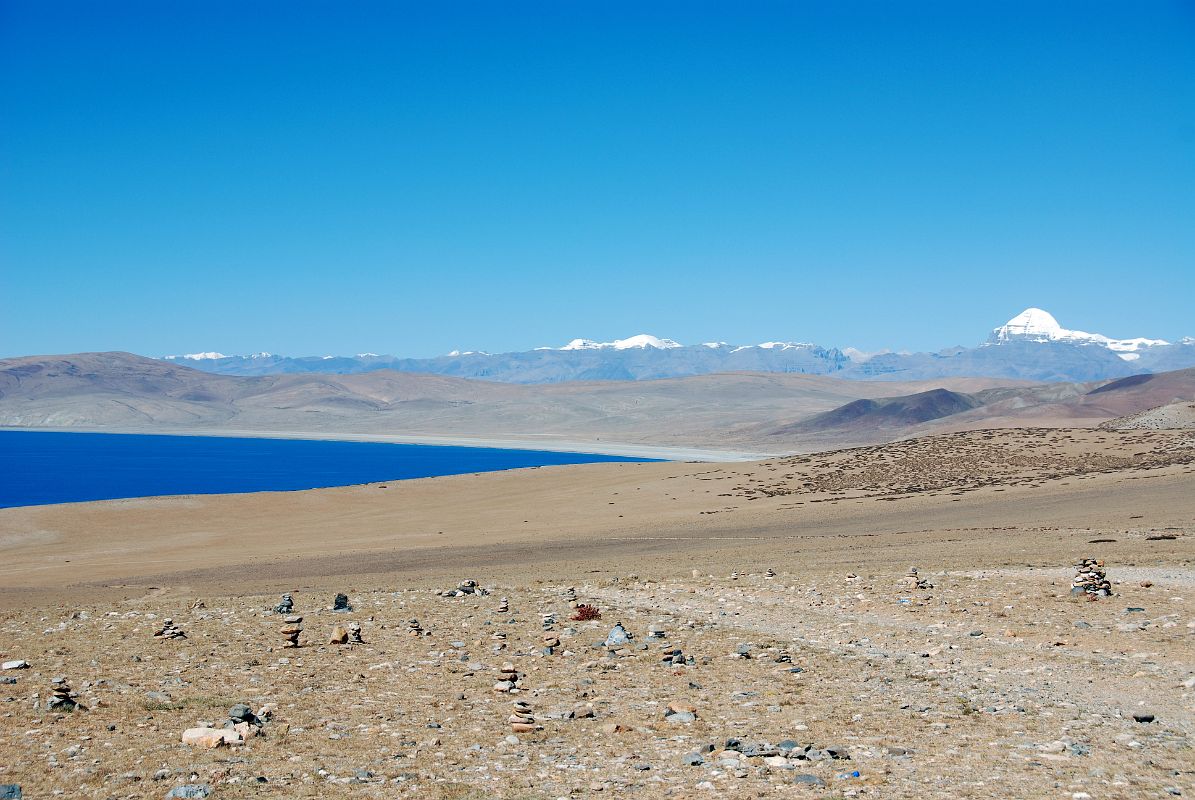 31 Lake Rakshas Tal And Mount Kailash From Ridge Between Lake Manasarovar And Lake Rakshas Tal Lake Rakshas Tal view towards Mount Kailash from the ridge between Lake Manasarovar and Lake Rakshash Tal